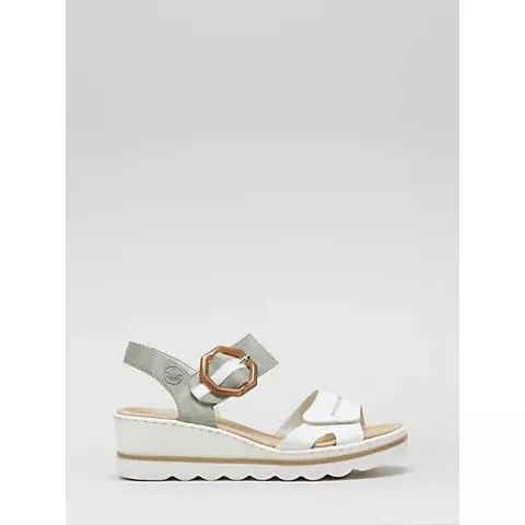 RIEKER WEDGE SANDAL WITH BUCKLE DETAIL- MINT SIZE 6.5