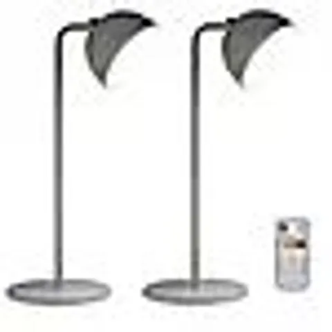 SIMPLI SET OF 2 INDOOR & OUTDOOR 4IN1 LAMPS SITH REMOTE CEMENT