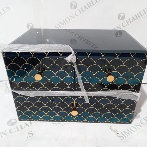 BOXED UNBRANDED JEWELLERY/TRINKET STORAGE BOX IN NAVY