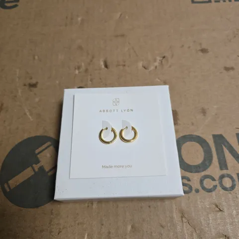 ABBOTT LYON STERLING SILVER HUGGIE HOOP EARRINGS (GOLD) BOXED