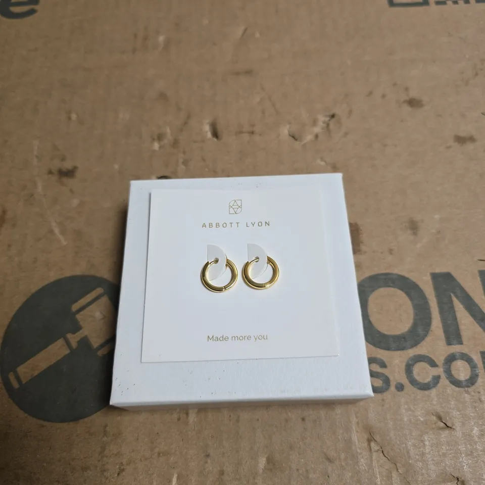 ABBOTT LYON STERLING SILVER HUGGIE HOOP EARRINGS (GOLD) BOXED