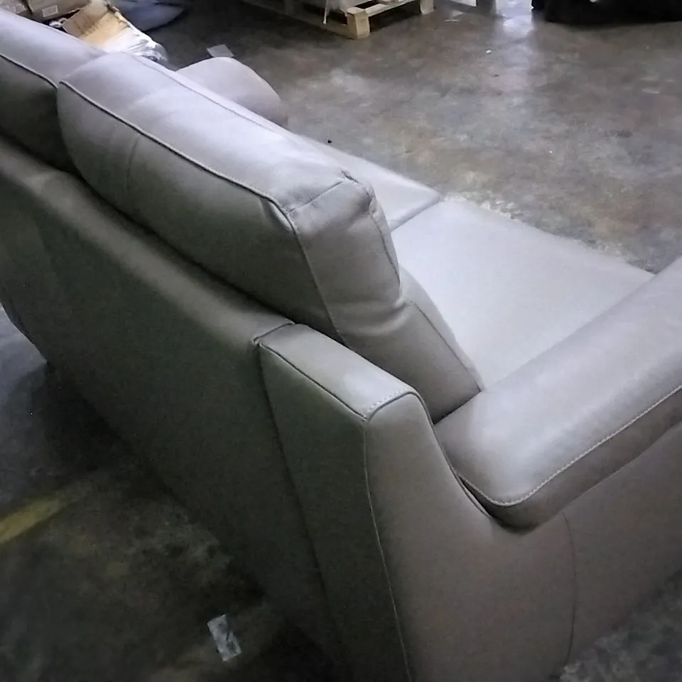 QUALITY ITALIAN DESIGNER GUIDO 2 SEATER IN LEATHER LIGHT MUD COLOUR