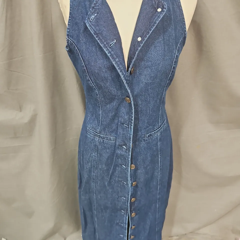 NOBODY'SCHILDE NED BLUE DENIM MIDI DRESS – WOMEN'S, UK 12