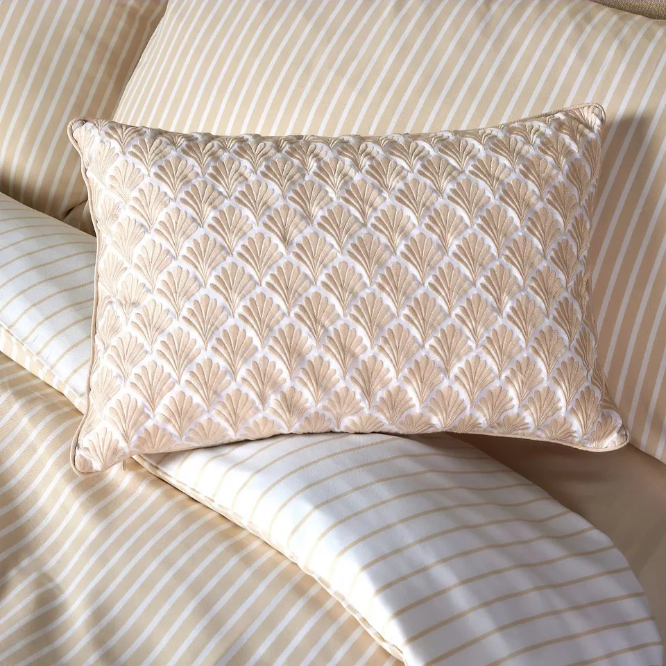 COZEE HOME EMBROIDERED GEO RECTANGLE CUSHION