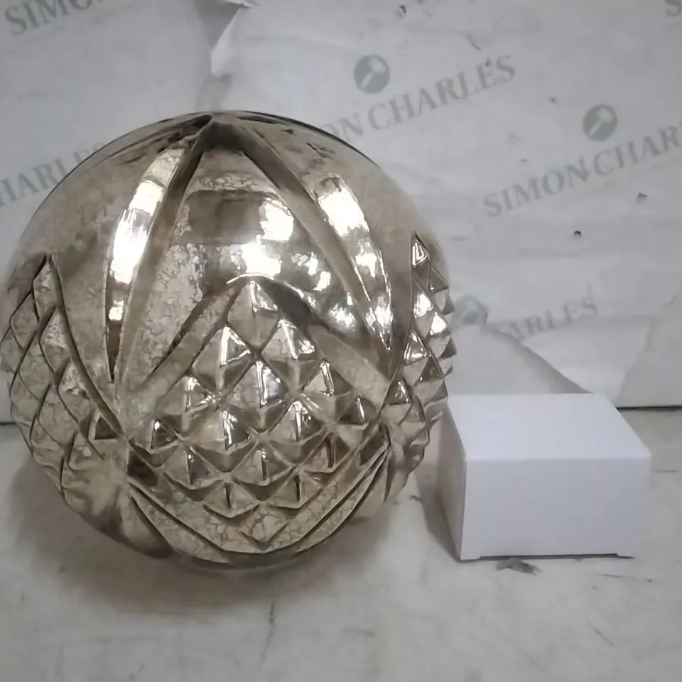 BOXED ALISON CORK ROTATING LIGHT GOLD CUT GLASS DECORATION