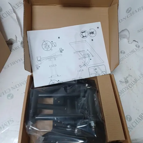 BOX OF ASSORTED ELECTRICAL ITEMS TO INCLUDE MONITOR BRACKETS, HOME TELEPHONE, HEADSETS ETC