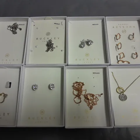 LOT OF 8 ASSORTED BOXED BUCKLEY LONDON JEWELLERY ITEMS