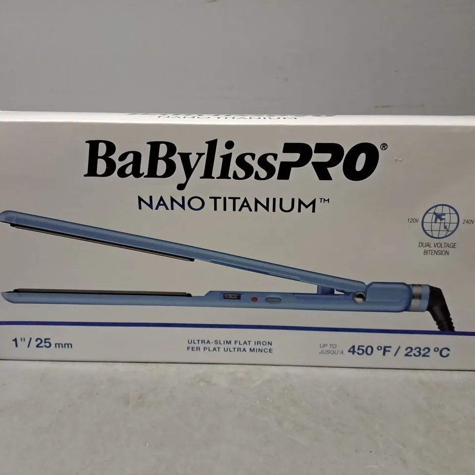 BOXED BABYLISSPRO NANO TITANIUM HAIR STRAIGHTENER 