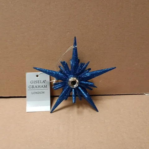 LOT OF 24 AS NEW GISELLA GRAHAM BLUE STAR THEMED HANGING TREE DECORATIONS