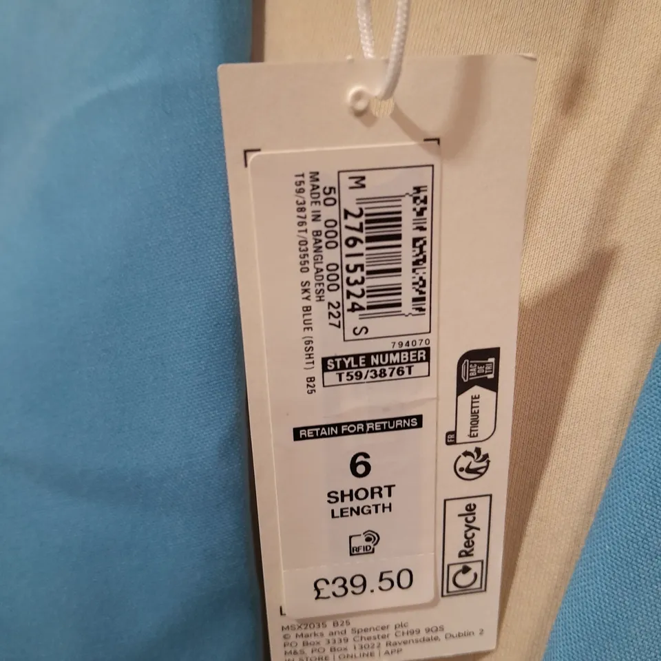 M&S JACKET AND TROUSERS IN BLUE - JACKET 6 TROUSERS 6 SHORT