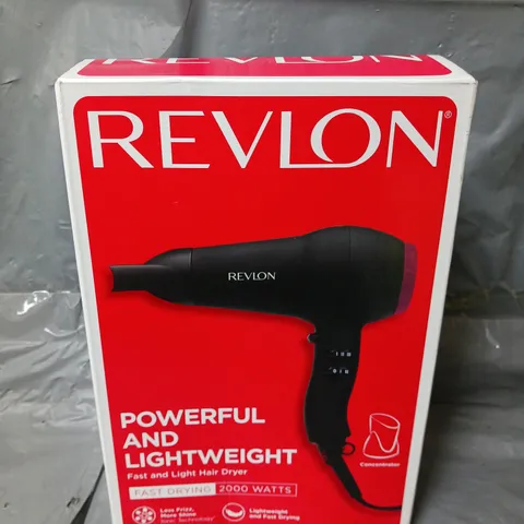 BOXED REVLON FAST AND LIGHT HAIR DRYER IN BLACK