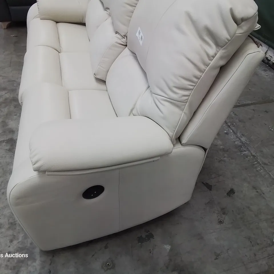 QUALITY BRITISH DESIGNER & MANUFACTURED G PLAN MINSTRAL POWER RECLINING THREE SEATER SOFA CAPRI STONE LEATHER 