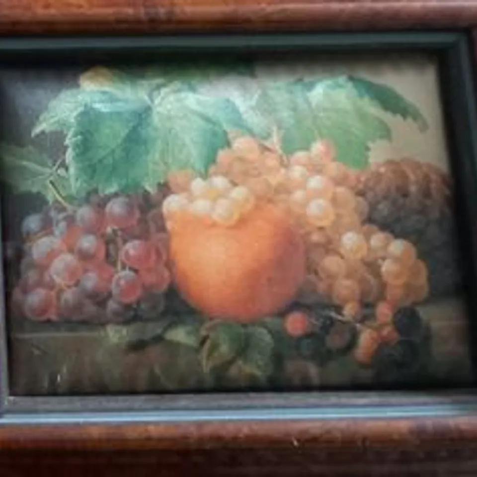 FOUR FRAMED ANTIQUE PADDED SILK EFFECT WALL ART