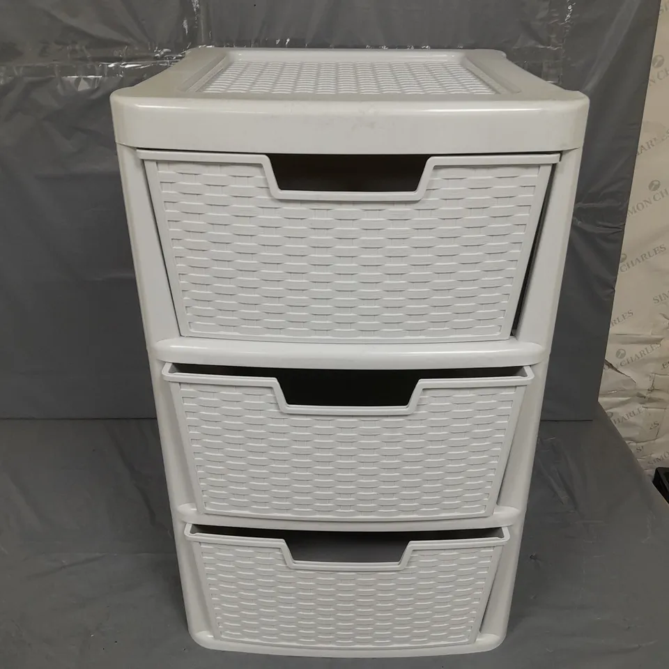 3 DRAWER RATTAN TOWER - COLLECTION ONLY