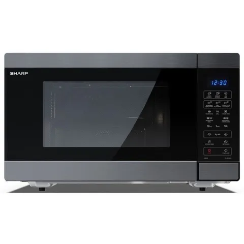 BOXED SHARP 42L FREESTANDING COMBINATION MICROWAVE OVEN & GRILL - BLACK STEEL 