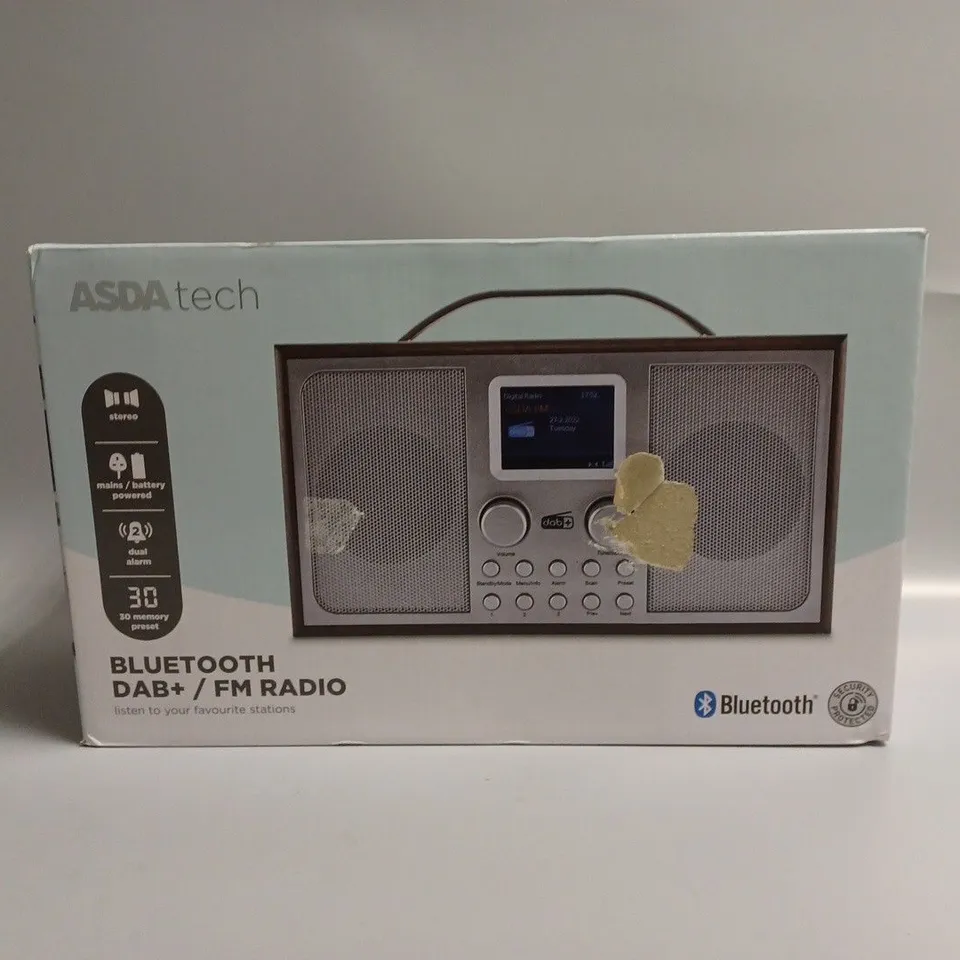 BOXED ASDA TECH BLUETOOTH DAB+ FM RADIO 