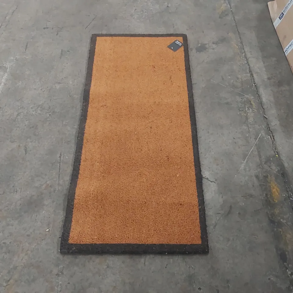 DOUBLE DOORMAT WITH CHARCOAL BORDER - COIR, 125 x 55cm