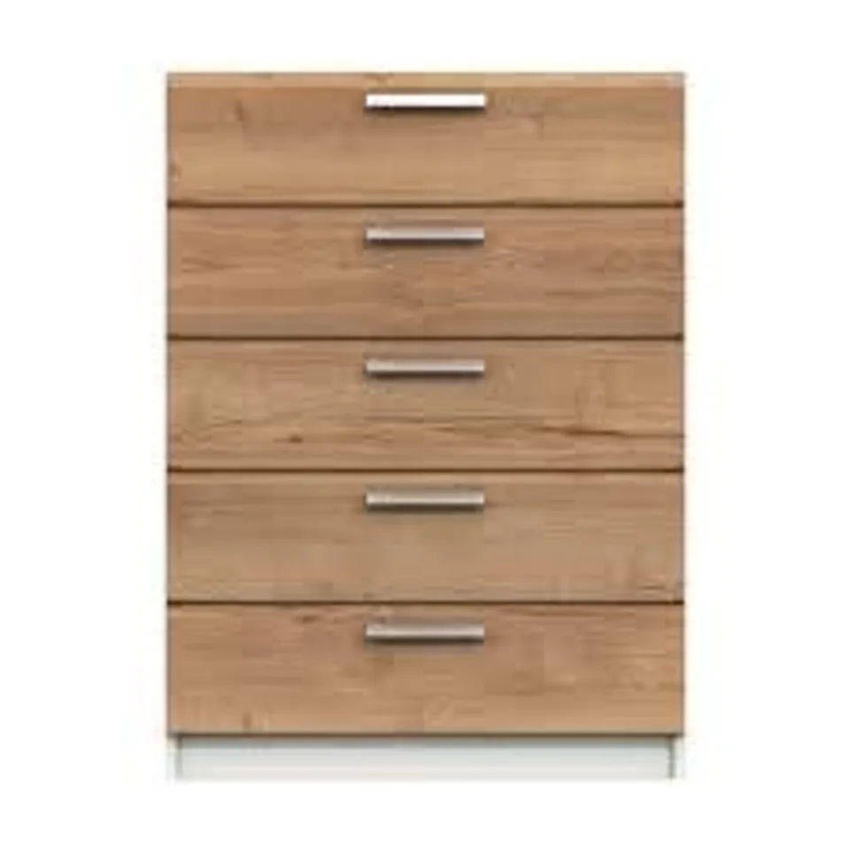 BOXED PANAMA 5 DRAWER CHEST - OAK1 BOX) - COLLECTION ONLY RRP £139