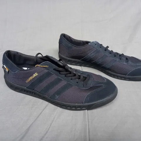UNBOXED PAIR OF ADIDAS HAMBURG CODURA BLACK UK 9