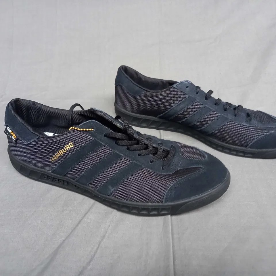 UNBOXED PAIR OF ADIDAS HAMBURG CODURA BLACK UK 9