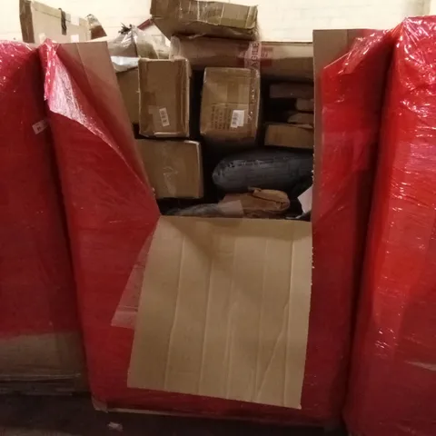PALLET OF ASSORTED ITEMS TO INCLUDE: HOUSEHOLD GOODS AND FLATPACK FURNITURE ETC