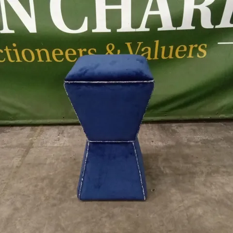 QUALITY DESIGNER LARGE FABRIC OTTOMAN IN DEEP BLUE