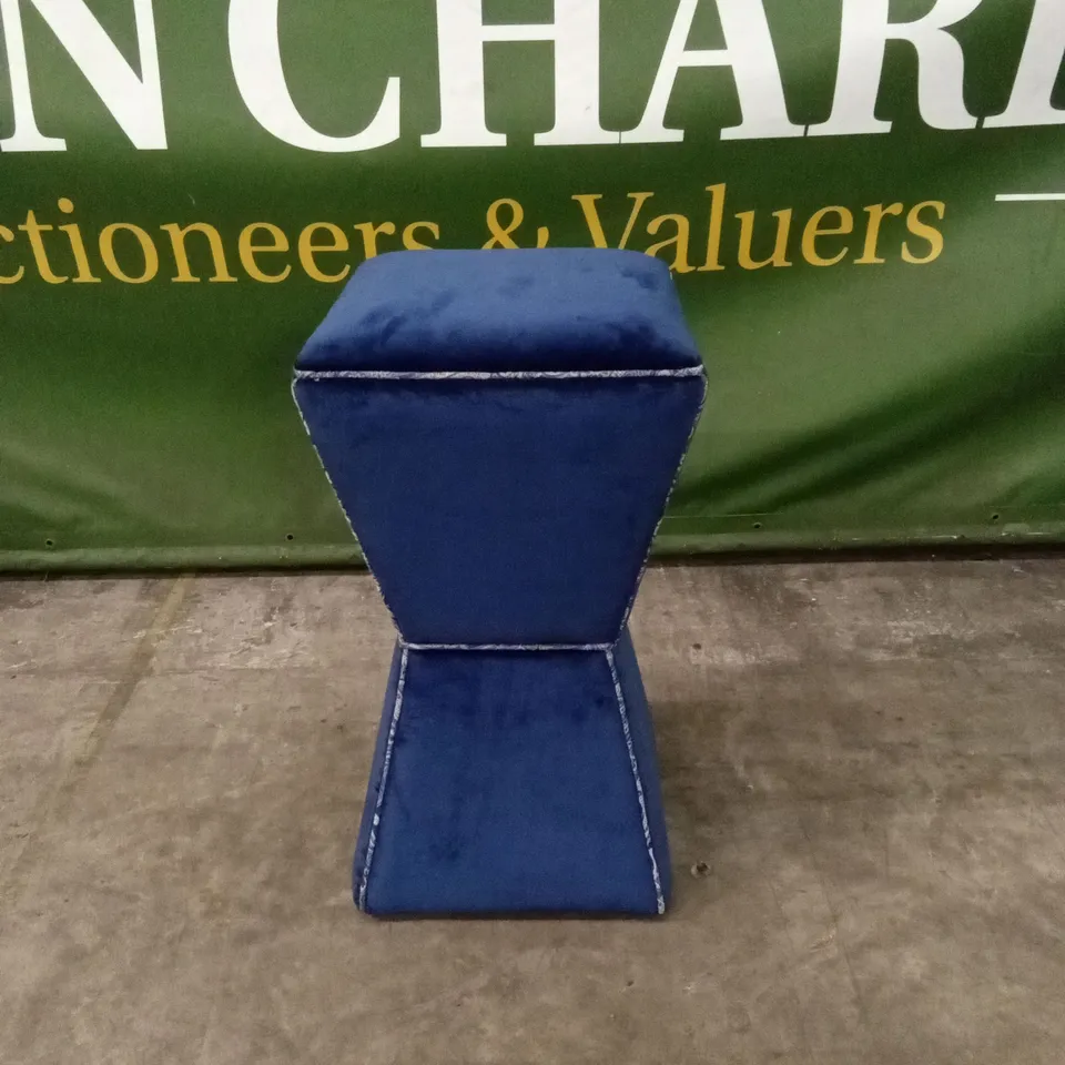 QUALITY DESIGNER LARGE FABRIC OTTOMAN IN DEEP BLUE