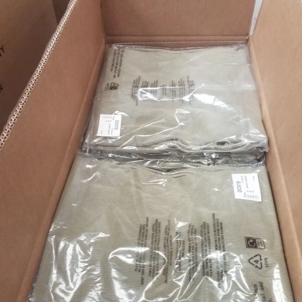 BOX CONTAINING APPROXIMATELY 32X BRAND NEW SIMPLY BE RIBBED BODYSUITS - COLOUR KHAKI ACID WASH - SIZE 22