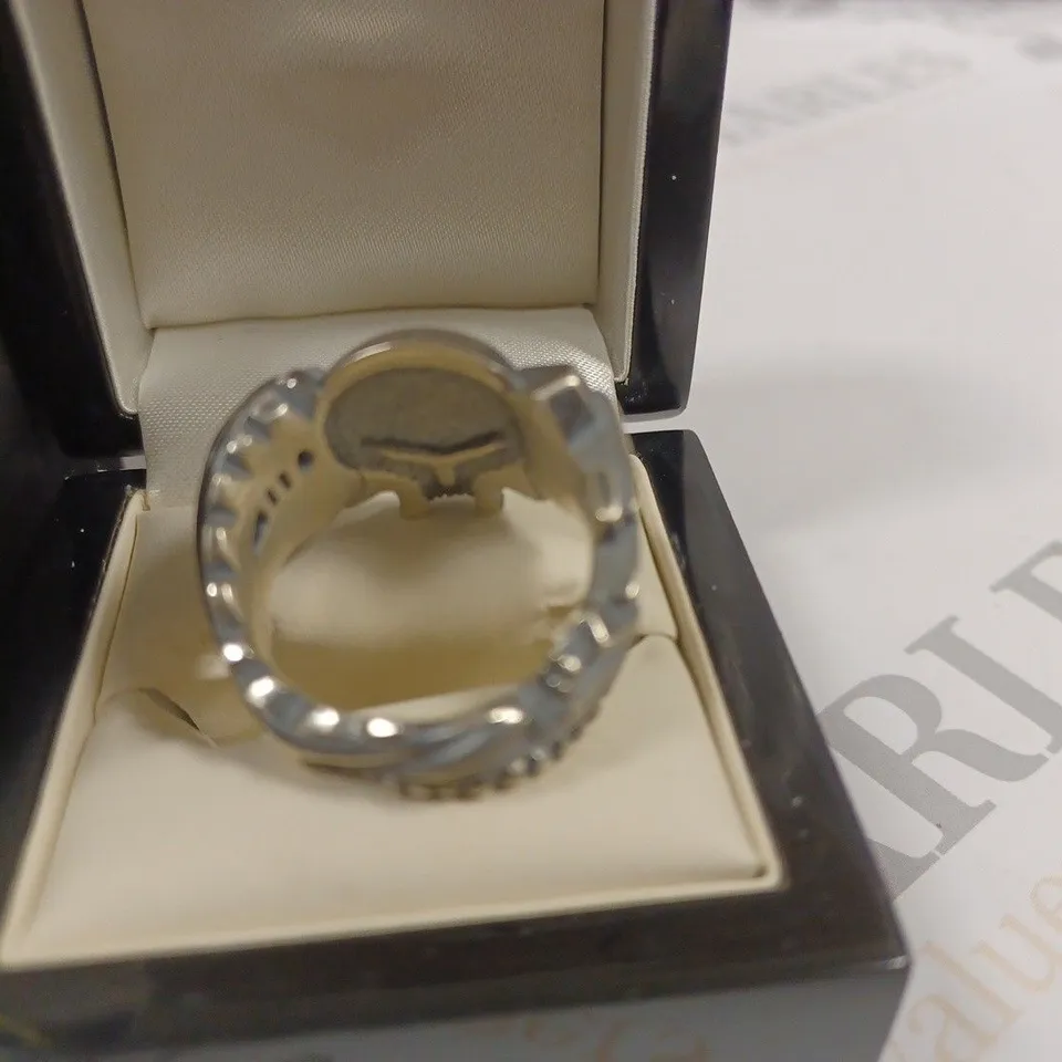 BOXED SKULL THEMED RING