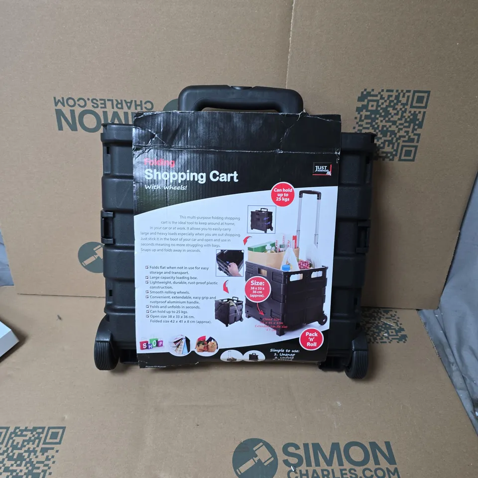 FOLDING SHOPPING CART WITH WHEELS – PORTABLE TROLLEY - UNBOXED