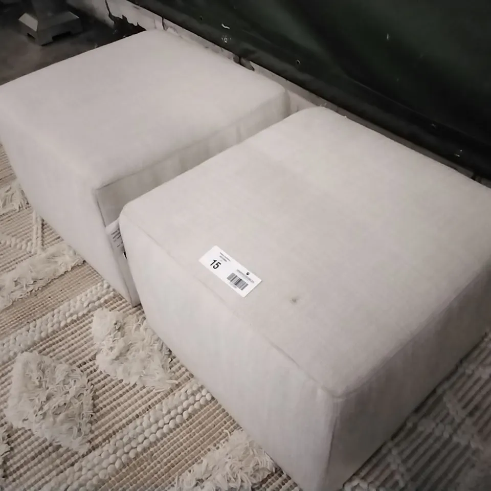 QUALITY ITALIAN MADE PAIR OF NATUZZI GREY FABRIC FOOTSTOOLS  RRP £950