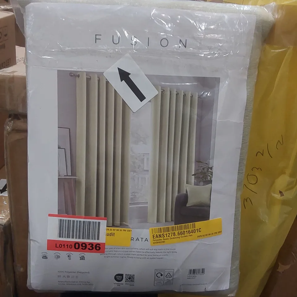 BAGGED ROOM DARKENING EYELET CURTAIN PAIR - 46 x 90"