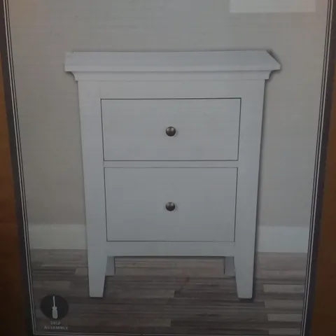 BOXED LYNTON BEDSIDE IN WHITE - H60 X W49 X D40CM