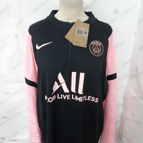 NIKE PSG FC 1/4 ZIP TRAINING TOP SIZE XXL