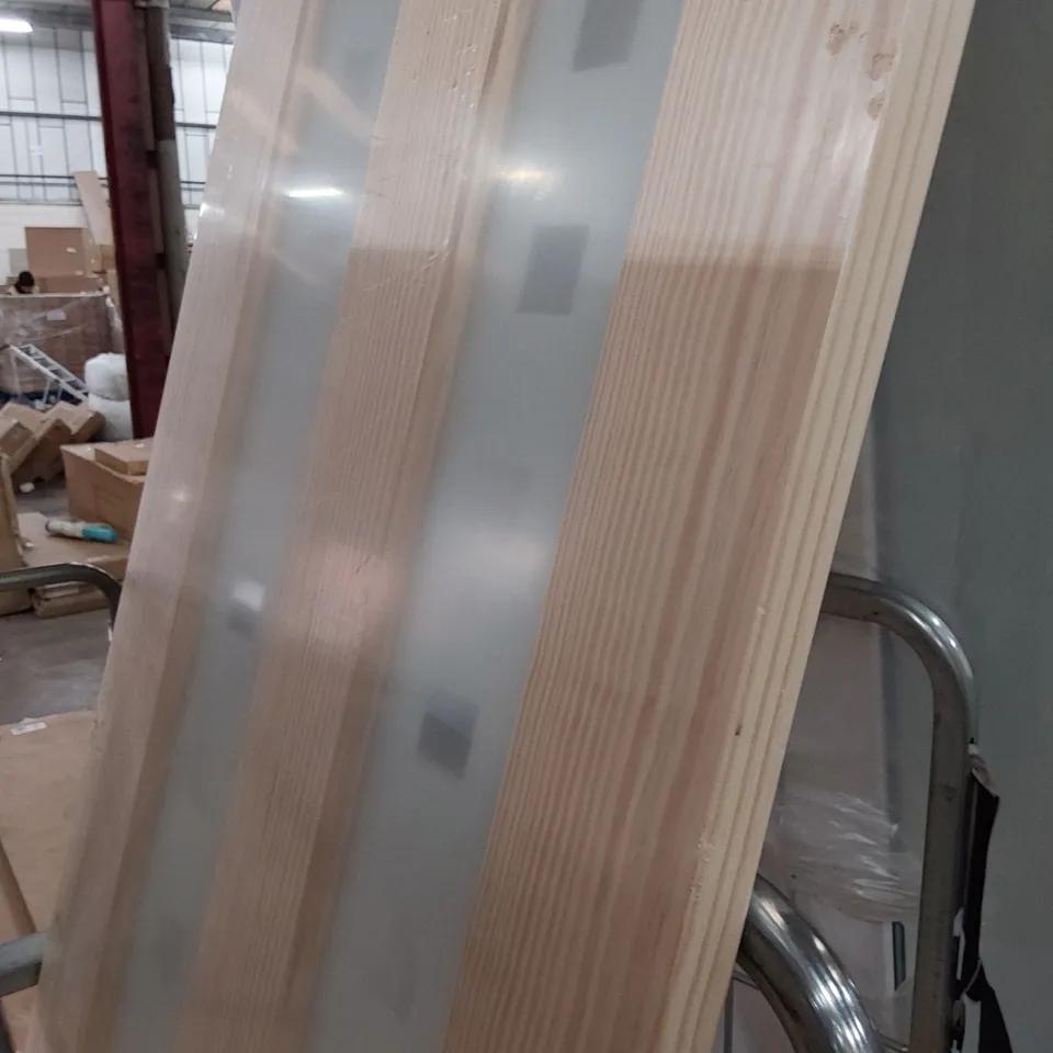 CLEAR PINE VERTICAL TWO PANEL GLAZED INTERNAL DOOR 2040 × 726mm