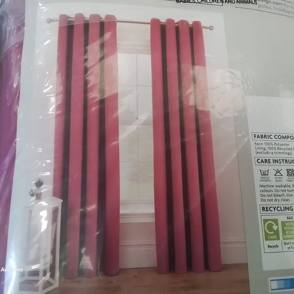 PALLET CONTAINING APPROXIMATELY 14 BOXES OF VARIOUS EYELET VELVET AND MATTE CURTAINS (SIZES VARY)