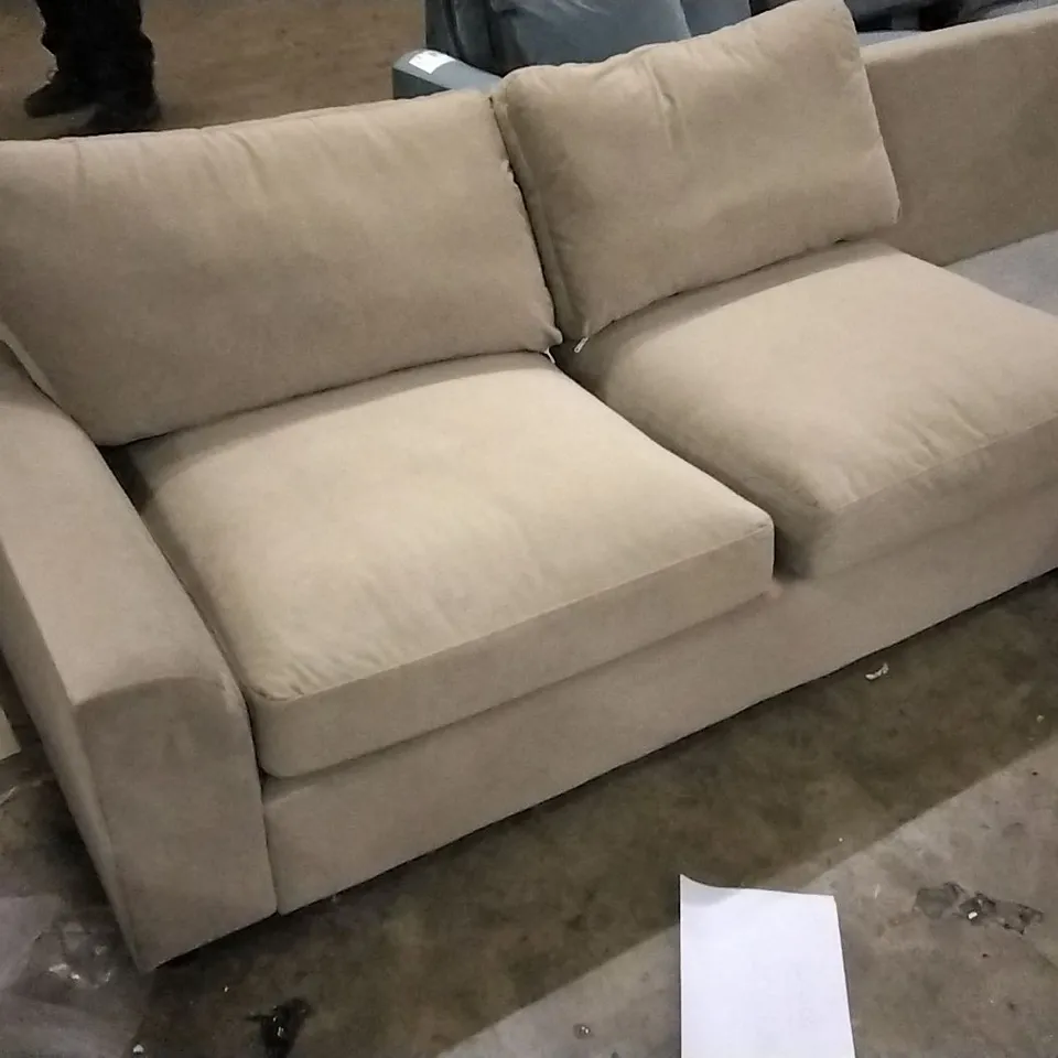 DESIGNER CORNER SOFA MINK WITH MISSING CUSHIONS