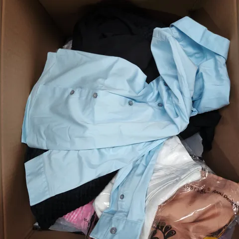APPROXIMATELY 20 ASSORTED CLOTHING PRODUCTS IN VARIOUS STYLES & SIZES TO INCLUDE PANTS, T-SHIRTS, DRESSES ETC