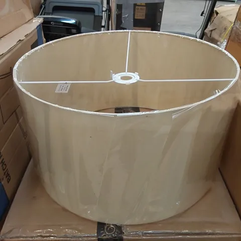 BOXED FABRIC LARGE DRUM SHADE COTTON - TAN