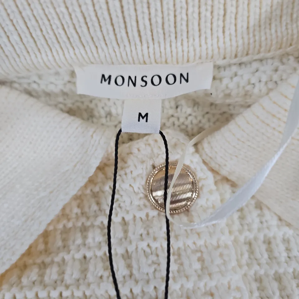 MONSOON IVORY KNIT CARDIGAN – WOMEN'S, SIZE M