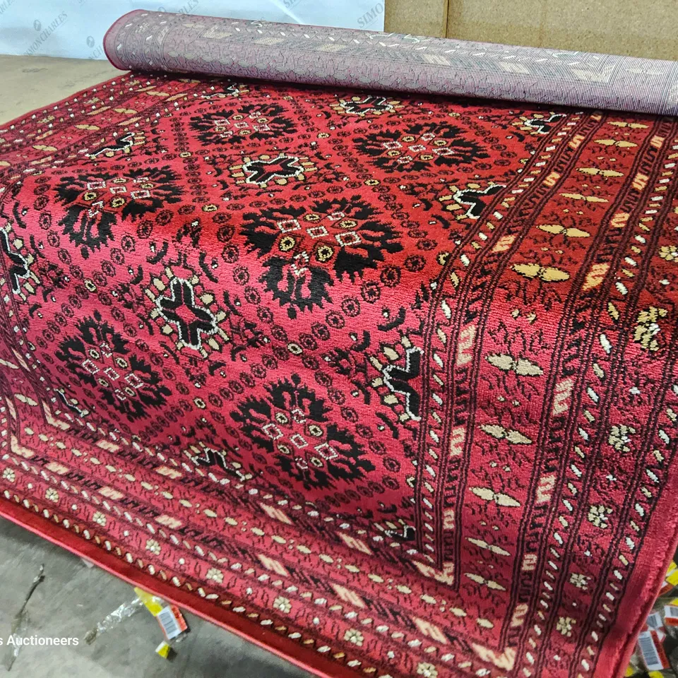 TRADITIONAL LARGE RUG RED/BLACK 120 × 170