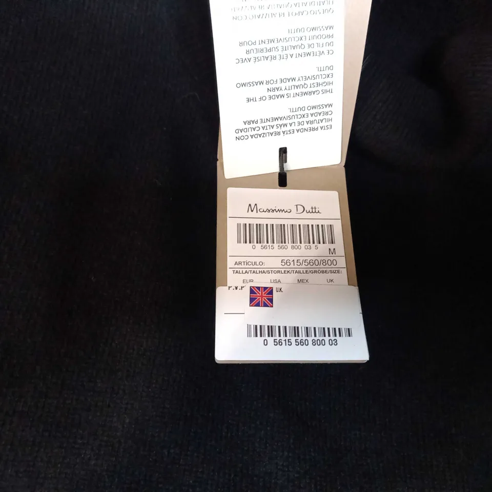 MASSIMO DUTTI BLACK ROLL NECK TOP - MEDIUM