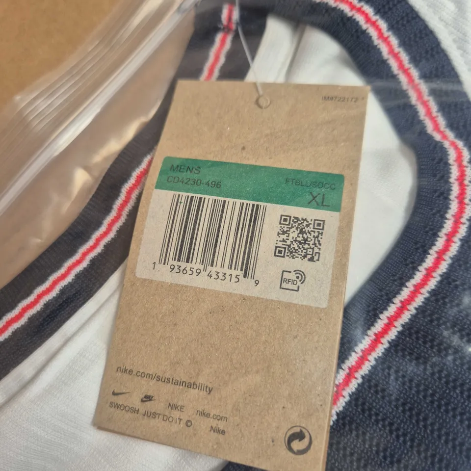 NIKE ENGLAND MEN'S FOOTBALL SHIRT – WHITE, SIZE XL, CREST & SWOOSH – NEW WITH TAGS