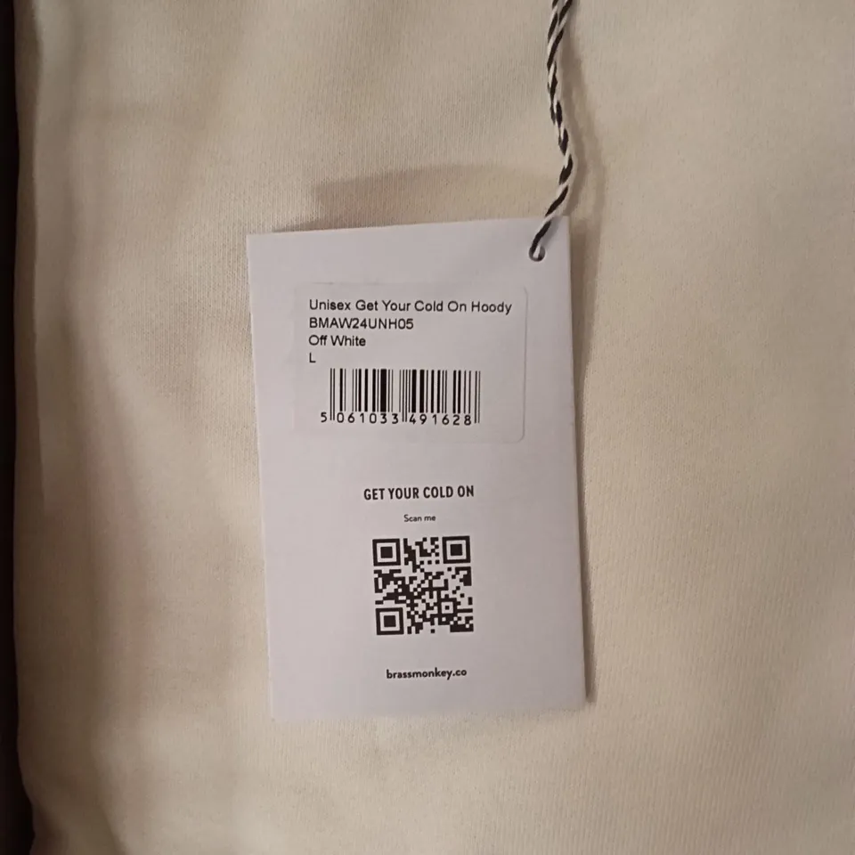 BRAND NEW BRASS MONKEY HOODIES - OFF WHITE SIZE L APPROXIMATELY 12 
