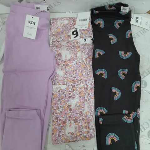 BOX OF APPROX 110 ASSORTED BRAND NEW KIDS GIRLS LEGGINGS VARIOUS SIZES & PATTERNS 