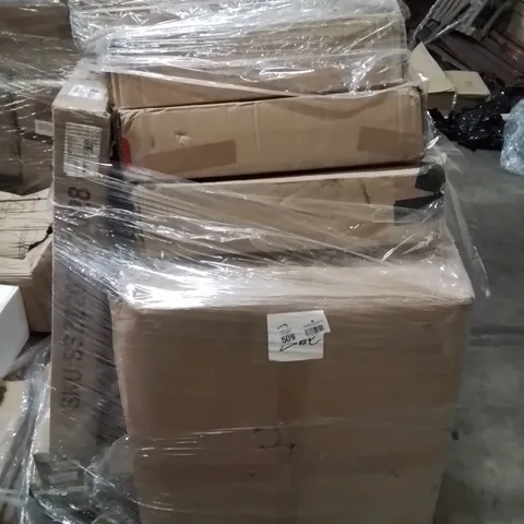 PALLET CONTAINING VARIOUS ASSORTED CUSTOMER RETURNS. TO INCLUDE SIDE TABLES, BOXED FURNITURE ECT.