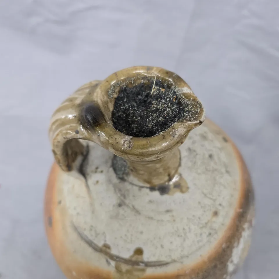 CERAMIC JUG WITH HANDLE, GLAZED STONEWARE – RUSTIC ANTIQUE STYLE 