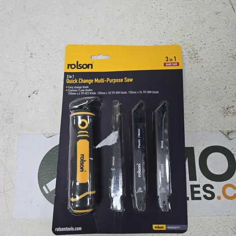 ROLSON 3-IN-1 QUICK CHANGE MULTI-PURPOSE SAW WITH 3 BLADES (IN PACKAGING)