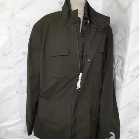 MASSIMO DUTTI PADDED JACKET IN DARK GREEN SIZE XL