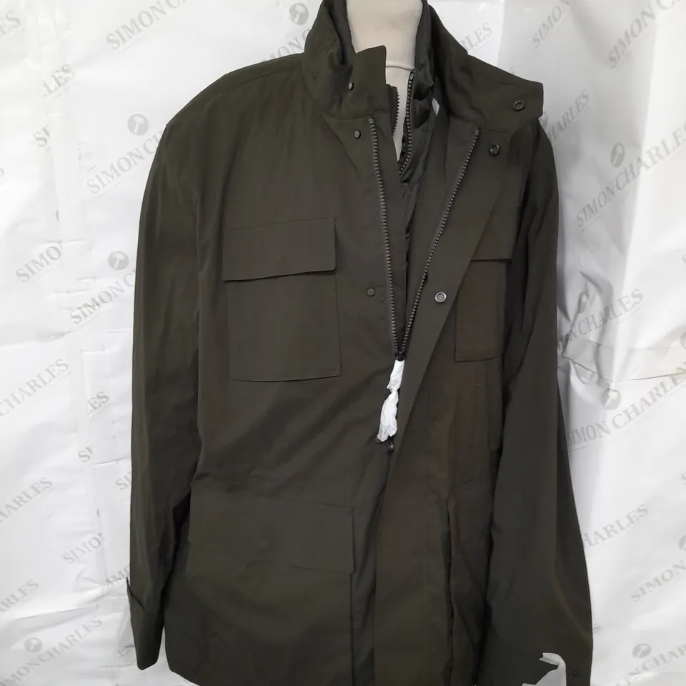 MASSIMO DUTTI PADDED JACKET IN DARK GREEN SIZE XL